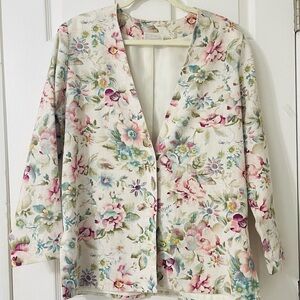 Floral Women's Blazer aproxímate Size L or XL